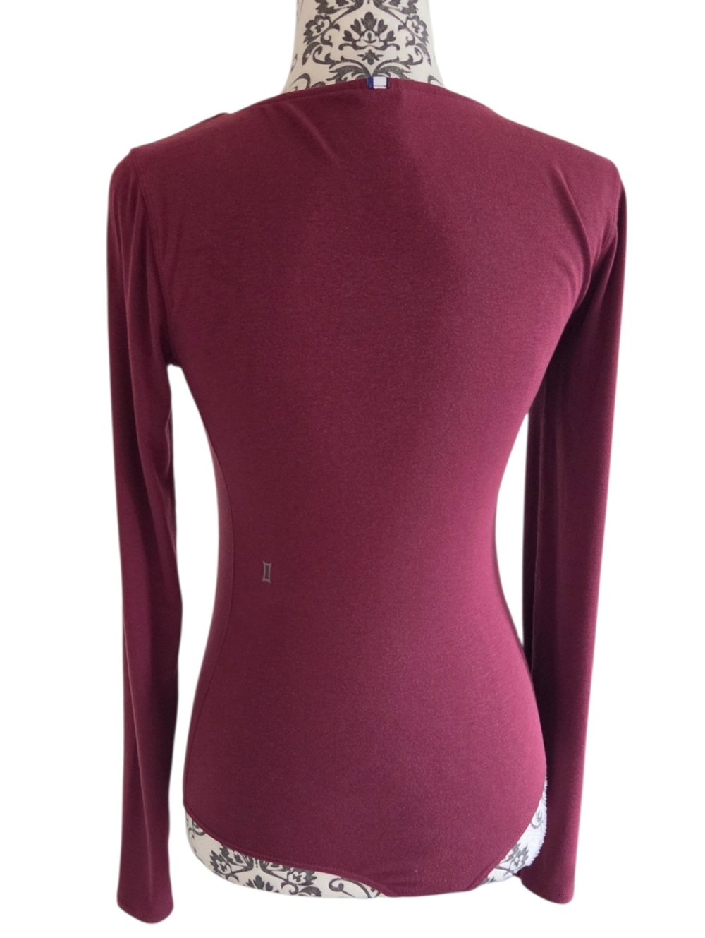Kit and Ace Kit Square Neck Bodysuit Women Medium Burgundy - Picture 3 of 12